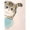 ÇİÇEK TUTAN KEDİ BASKILI KANVAS KÖRÜKLÜ BEZ ÇANTA