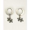 PUZZLE SALLANTILI ÇELİK HALKA KÜPE 